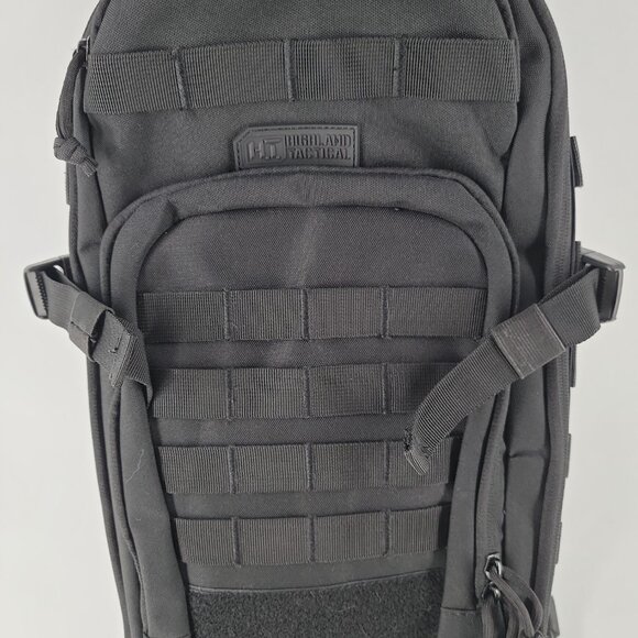 Highland Tactical Black MOLLE Backpack EDC Range Bug Out Bag - Picture 7 of 15